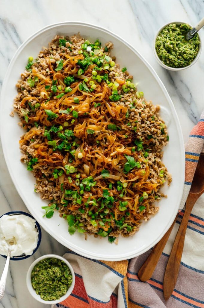 Mujadara (Lentils and Rice with Caramelized Onions) – Happier Way Foundation
